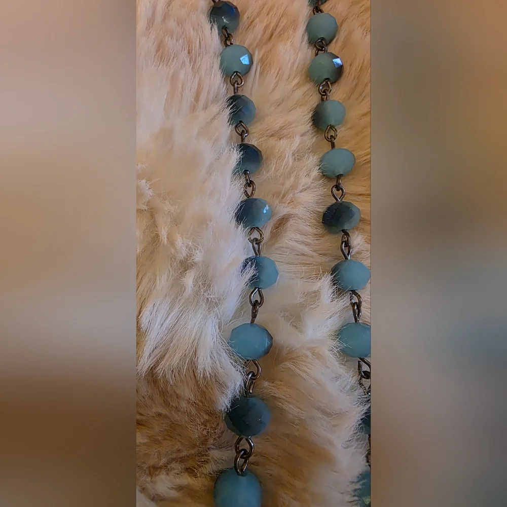 Boho Long Layering Strand, Gunmetal Statement Necklace